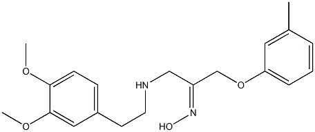 1-(3-Methylphenoxy)-3-[2-(3,4-dimethoxyphenyl)ethyl]aminoacetone (E)-oxime Structure