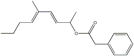 Phenylacetic acid 1,4-dimethyl-2,4-octadienyl ester 구조식 이미지
