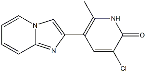 2-[(3-Chloro-6-methyl-1,2-dihydro-2-oxopyridin)-5-yl]imidazo[1,2-a]pyridine 구조식 이미지