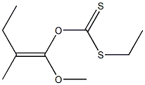 Dithiocarbonic acid O-(1-methoxy-2-ethyl-2-methylvinyl)S-ethyl ester Structure