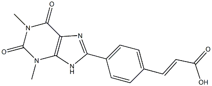 4-[(1,2,3,6-Tetrahydro-1,3-dimethyl-2,6-dioxo-9H-purin)-8-yl]cinnamic acid 구조식 이미지