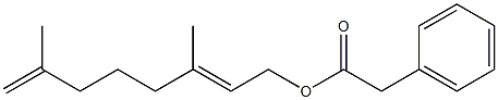 Phenylacetic acid 3,7-dimethyl-2,7-octadienyl ester 구조식 이미지