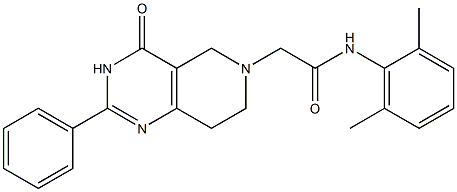 2-[(2-Phenyl-3,4,5,6,7,8-hexahydro-4-oxopyrido[4,3-d]pyrimidin)-6-yl]-2',6'-dimethylacetanilide 구조식 이미지