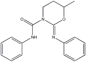 2-Phenylimino-3-(phenylaminocarbonyl)-6-methyltetrahydro-2H-1,3-oxazine 구조식 이미지