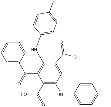 2-(Phenylsulfinyl)-3,6-di(p-toluidino)terephthalic acid 구조식 이미지