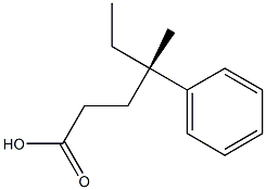 [S,(-)]-4-Methyl-4-phenylhexanoic acid Structure