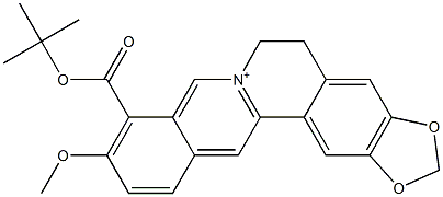 5,6-Dihydro-9-(tert-butoxycarbonyl)-10-methoxybenzo[g]-1,3-benzodioxolo[5,6-a]quinolizinium 구조식 이미지