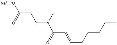 3-[N-Methyl-N-(2-octenoyl)amino]propionic acid sodium salt Structure