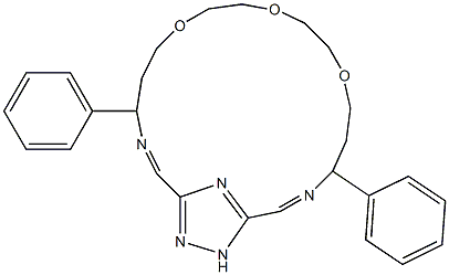 3,5-Oxybis[ethyleneoxyethylene(benzylimino)methylene]-1H-1,2,4-triazole 구조식 이미지