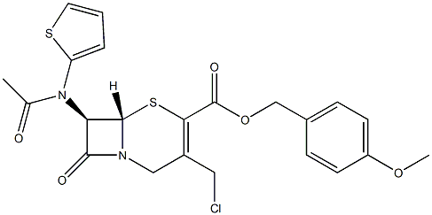 (7R)-3-(Chloromethyl)-7-[(2-thienyl)acetylamino]cepham-3-ene-4-carboxylic acid (4-methoxybenzyl) ester Structure