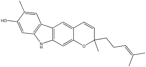 2,10-Dihydro-2,7-dimethyl-2-(4-methyl-3-pentenyl)pyrano[2,3-b]carbazol-8-ol Structure