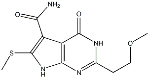 2-(2-Methoxyethyl)-6-(methylthio)-4-oxo-3,4-dihydro-7H-pyrrolo[2,3-d]pyrimidine-5-carboxamide 구조식 이미지
