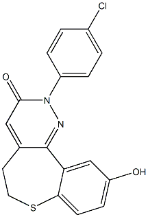 10-Hydroxy-2-(4-chlorophenyl)-5,6-dihydro[1]benzothiepino[5,4-c]pyridazin-3(2H)-one 구조식 이미지