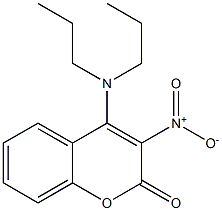 4-Dipropylamino-3-nitro-2H-1-benzopyran-2-one Structure