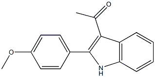 2-(4-Methoxyphenyl)-3-acetyl-1H-indole 구조식 이미지