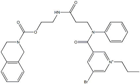 5-Bromo-1-propyl-3-[[[3-oxo-3-[[2-[(1,2,3,4-tetrahydroisoquinolin)-2-ylcarbonyloxy]ethyl]amino]propyl]phenylamino]carbonyl]pyridinium Structure