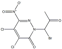 4,5-Dichloro-6-nitro-2-(1-bromo-2-oxopropyl)pyridazin-3(2H)-one 구조식 이미지