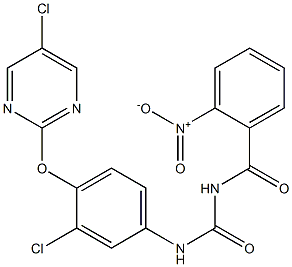 1-(2-Nitrobenzoyl)-3-[4-[(5-chloro-2-pyrimidinyl)oxy]-3-chlorophenyl]urea 구조식 이미지