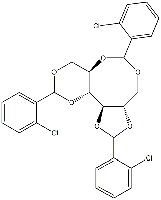 1-O,5-O:2-O,3-O:4-O,6-O-Tris(2-chlorobenzylidene)-D-glucitol Structure