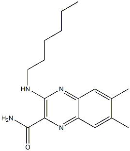 6,7-Dimethyl-3-(hexylamino)quinoxaline-2-carboxamide Structure