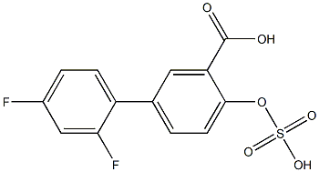 4-Sulfooxy-2',4'-difluoro-1,1'-biphenyl-3-carboxylic acid 구조식 이미지