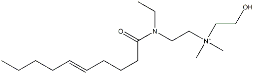 2-[N-Ethyl-N-(5-decenoyl)amino]-N-(2-hydroxyethyl)-N,N-dimethylethanaminium 구조식 이미지