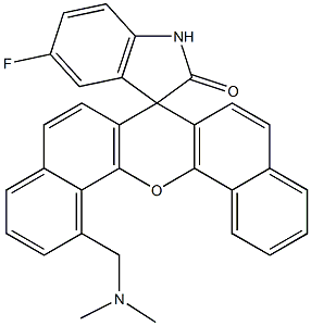 5'-Fluoro-1-(N,N-dimethylaminomethyl)spiro[7H-dibenzo[c,h]xanthene-7,3'-[3H]indol]-2'(1'H)-one Structure