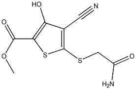 4-Cyano-3-hydroxy-5-[(2-amino-2-oxoethyl)thio]thiophene-2-carboxylic acid methyl ester 구조식 이미지