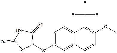 5-(5-Trifluoromethyl-6-methoxy-2-naphthalenylthio)thiazolidine-2,4-dione Structure