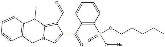 9-[(Pentyloxy)(sodiooxy)phosphinyl]-14-methyl-5,14-dihydrobenz[5,6]isoindolo[2,1-b]isoquinoline-8,13-dione 구조식 이미지