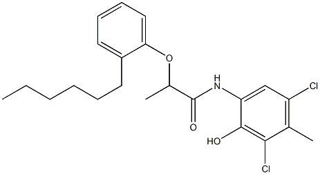 2-[2-(2-Hexylphenoxy)propanoylamino]-4,6-dichloro-5-methylphenol Structure