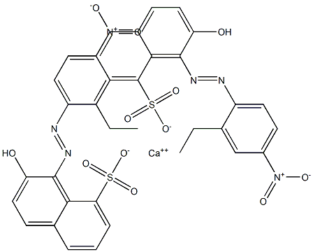 Bis[1-[(2-ethyl-4-nitrophenyl)azo]-2-hydroxy-8-naphthalenesulfonic acid]calcium salt 구조식 이미지