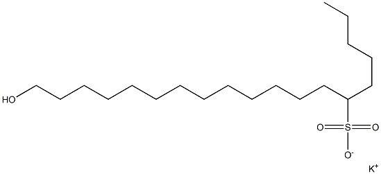 19-Hydroxynonadecane-6-sulfonic acid potassium salt Structure