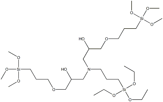 3,3'-Bis[[3-(trimethoxysilyl)propyl]oxy]-[1,1'-[[3-(triethoxysilyl)propyl]imino]bis(2-propanol)] 구조식 이미지