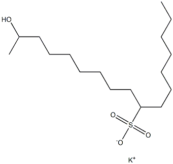 16-Hydroxyheptadecane-8-sulfonic acid potassium salt Structure