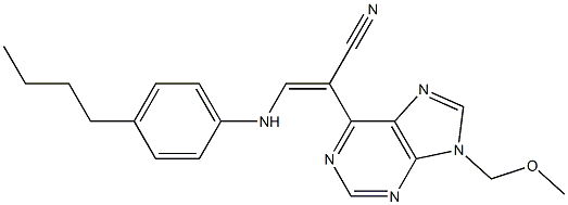 9-(Methoxymethyl)-6-[(E)-2-(4-butylphenylamino)-1-cyanoethenyl]-9H-purine 구조식 이미지