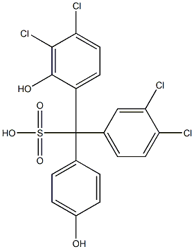 (3,4-Dichlorophenyl)(3,4-dichloro-2-hydroxyphenyl)(4-hydroxyphenyl)methanesulfonic acid 구조식 이미지