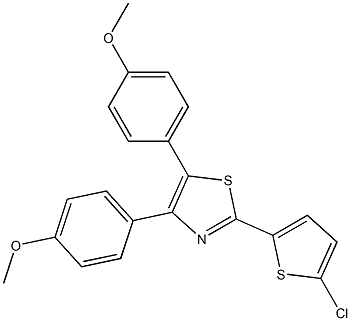 4,5-Bis(4-methoxyphenyl)-2-(5-chloro-2-thienyl)thiazole 구조식 이미지