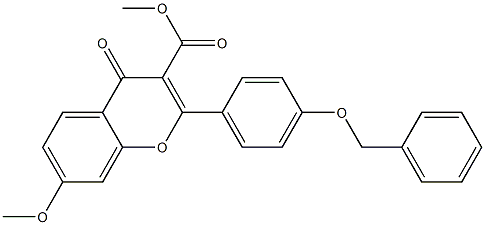 7-Methoxy-2-[4-benzyloxyphenyl]-4-oxo-4H-1-benzopyran-3-carboxylic acid methyl ester 구조식 이미지