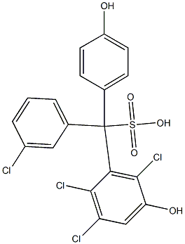 (3-Chlorophenyl)(2,3,6-trichloro-5-hydroxyphenyl)(4-hydroxyphenyl)methanesulfonic acid Structure