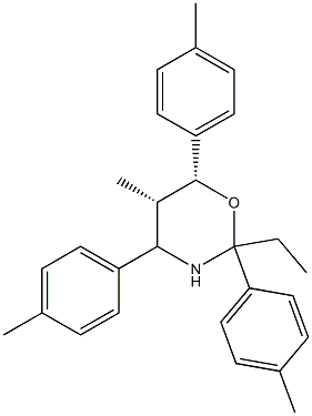 (5S,6R)-2-Ethyl-5-methyl-2,4,6-tri(p-tolyl)-3,4,5,6-tetrahydro-2H-1,3-oxazine Structure