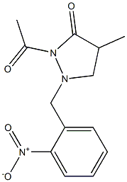 2-Acetyl-4-methyl-1-(2-nitrobenzyl)pyrazolidin-3-one Structure