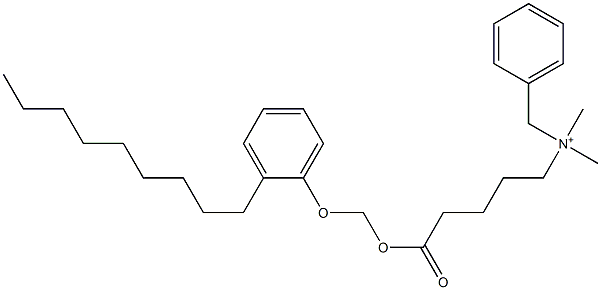 N,N-Dimethyl-N-benzyl-N-[4-[[(2-nonylphenyloxy)methyl]oxycarbonyl]butyl]aminium Structure