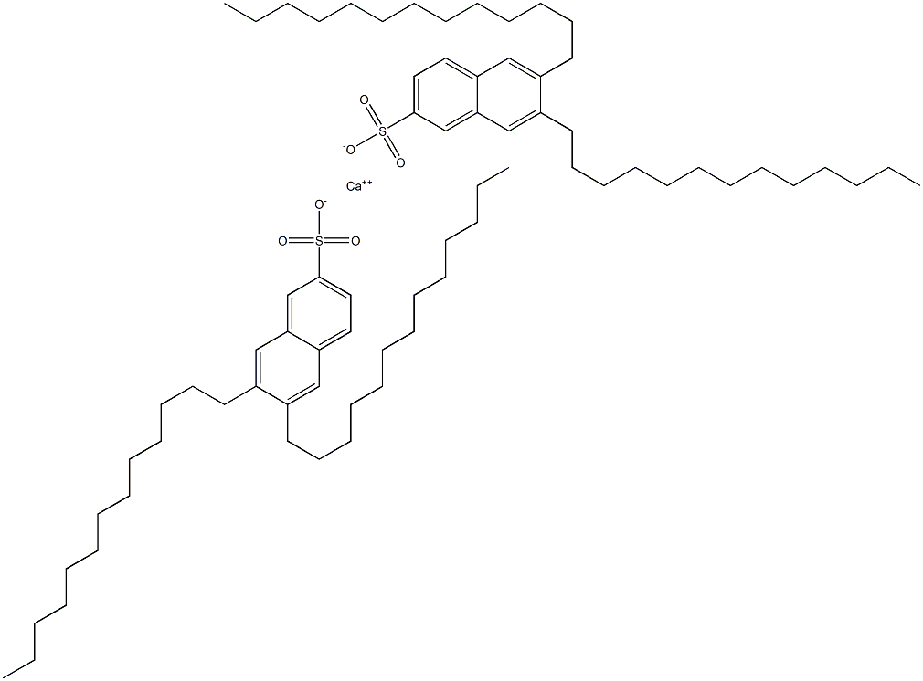 Bis(6,7-ditridecyl-2-naphthalenesulfonic acid)calcium salt Structure
