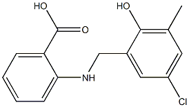 2-[[(2-Hydroxy-3-methyl-5-chlorophenyl)methyl]amino]benzoic acid Structure