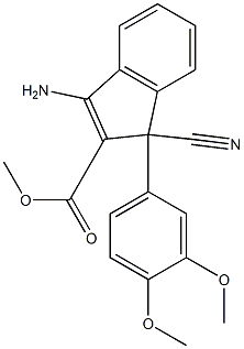 3-Amino-1-cyano-1-(3,4-dimethoxyphenyl)-1H-indene-2-carboxylic acid methyl ester 구조식 이미지