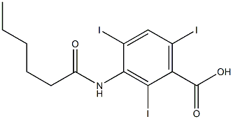 3-(1-Oxohexyl)amino-2,4,6-triiodobenzoic acid 구조식 이미지