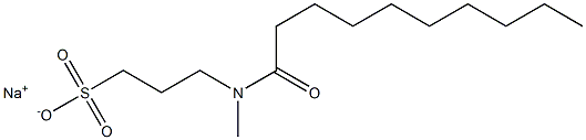 3-(N-Caprinoyl-N-methylamino)-1-propanesulfonic acid sodium salt 구조식 이미지