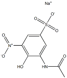 3-Acetylamino-4-hydroxy-5-nitrobenzenesulfonic acid sodium salt Structure