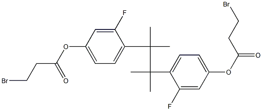 4,4'-(1,1,2,2-Tetramethyl-1,2-ethanediyl)bis(3-fluorophenol 3-bromopropionate) Structure